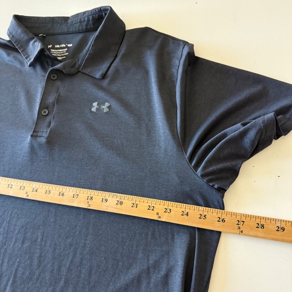 Under Armour The Play Off Polo Charcoal Black Heather Golf Polo Mens 3XL Stretch - Picture 5 of 6
